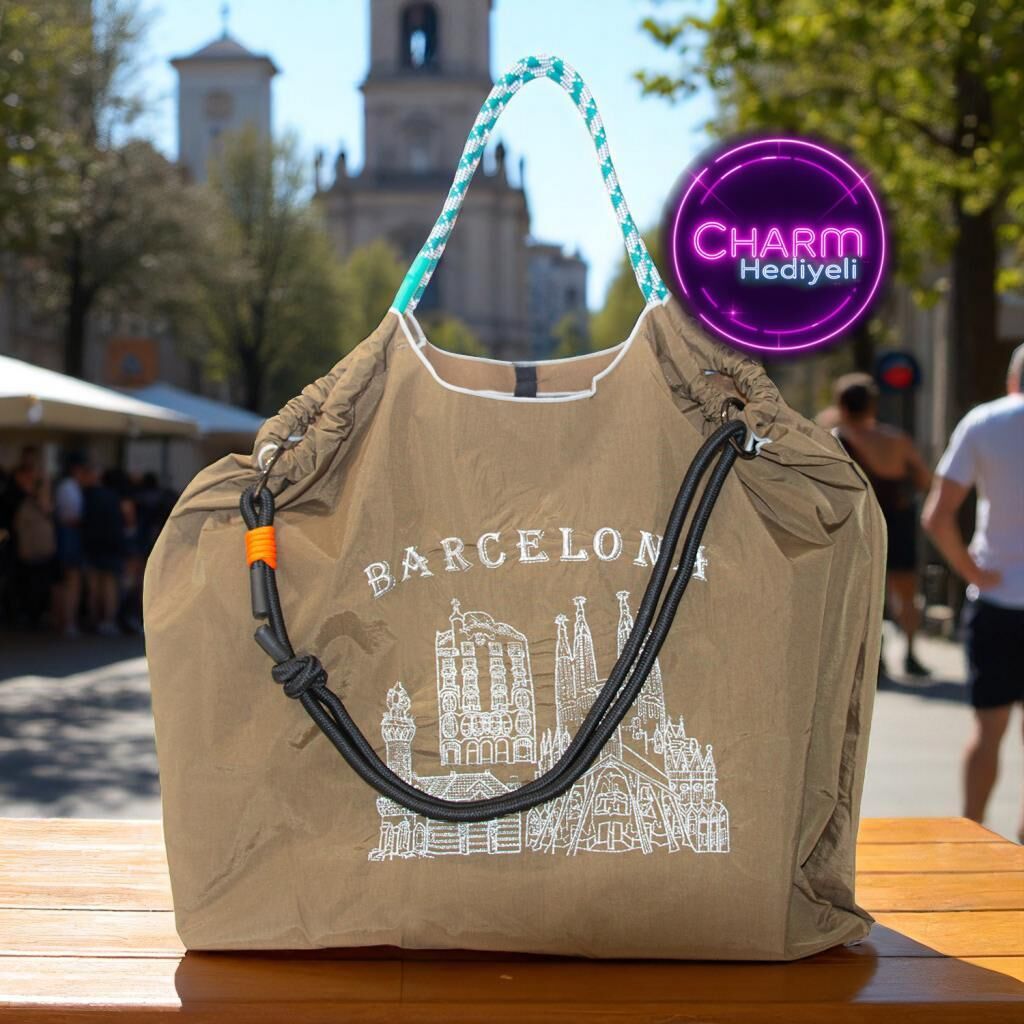 Büyük Boy Günlük veya Plaj Hafif Kadın Çanta 21-K Barcelona Turkuaz