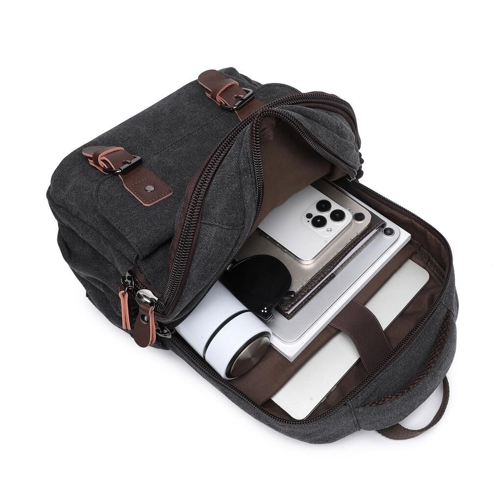 C-Active Orta Boy Erkek Sırt Çantası Kanvas Kumaş 1319 Gri