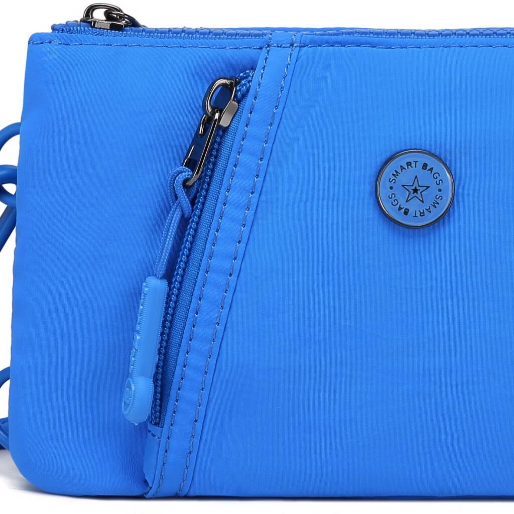 Smart Bags Mikro Poly Kumaş Uzun Askılı Kadın Cüzdanı 3343 Mavi