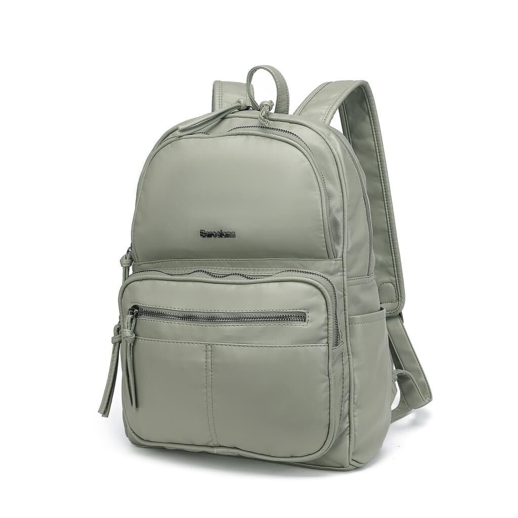 Yıkama Deri Büyük Boy Sırt Kadın Çantası 21-K Barcelona 1872