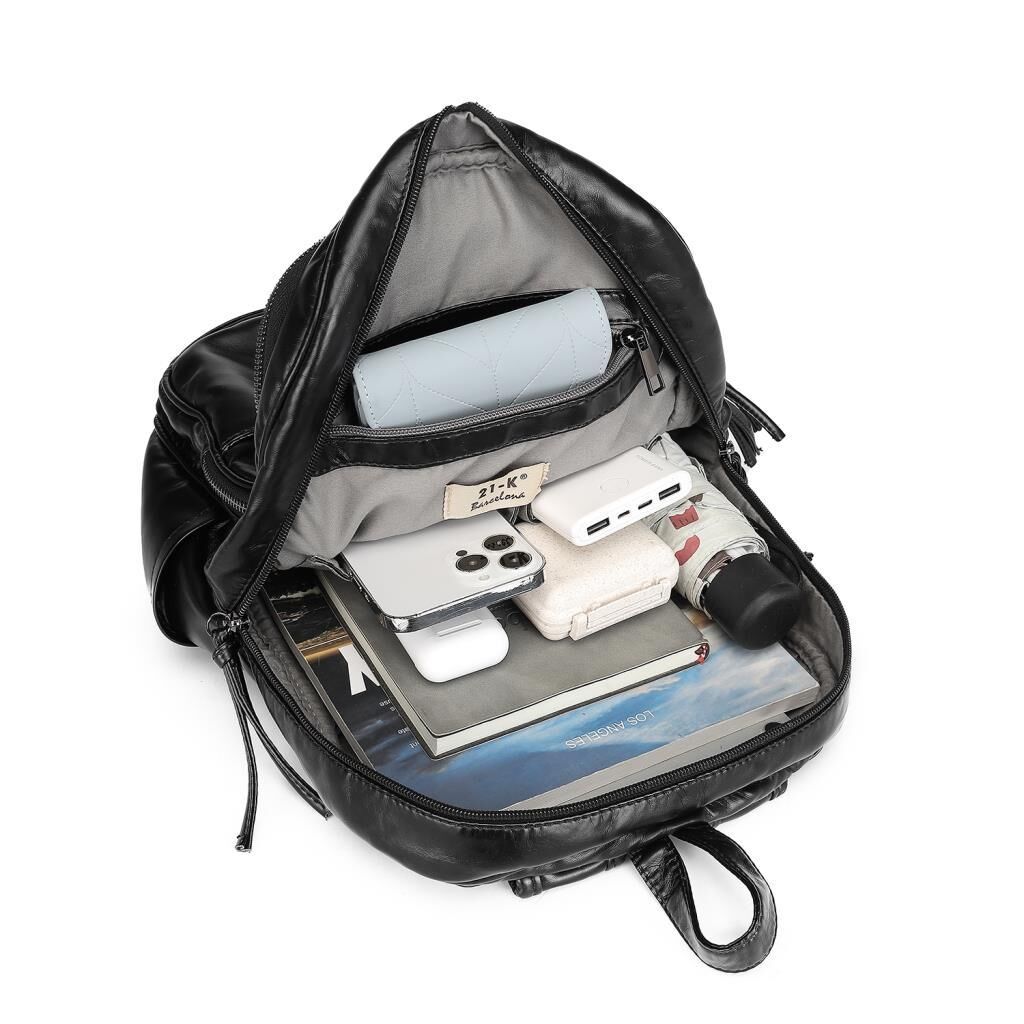 Yıkama Deri Büyük Boy Sırt Kadın Çantası 21-K Barcelona 1872