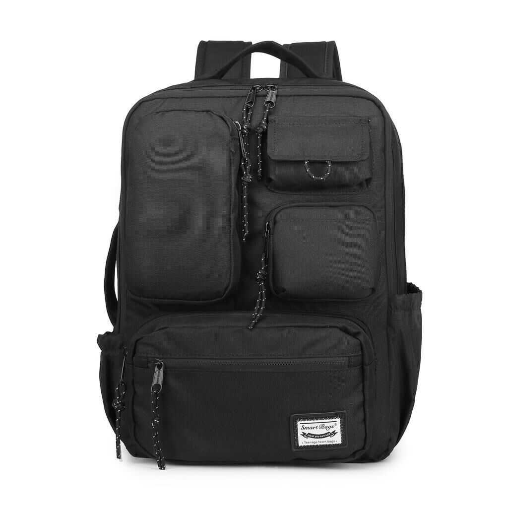 Smart Bags Sırt Çantası Okul Boyu Laptop Gözlü 3210 01 Siyah