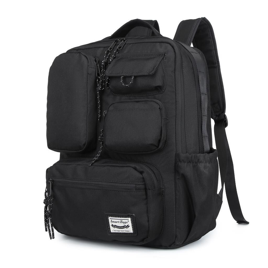 Smart Bags Sırt Çantası Okul Boyu Laptop Gözlü 3210 01 Siyah