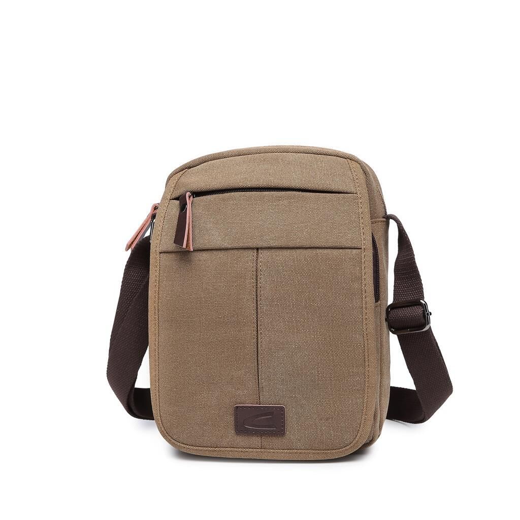 C-Active Orta Boy Askılı Postacı Çantası Kanvas Kumaş 1323 07 Açık Kahve