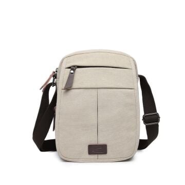 C-Active Orta Boy Askılı Postacı Çantası Kanvas Kumaş 1323 Bej