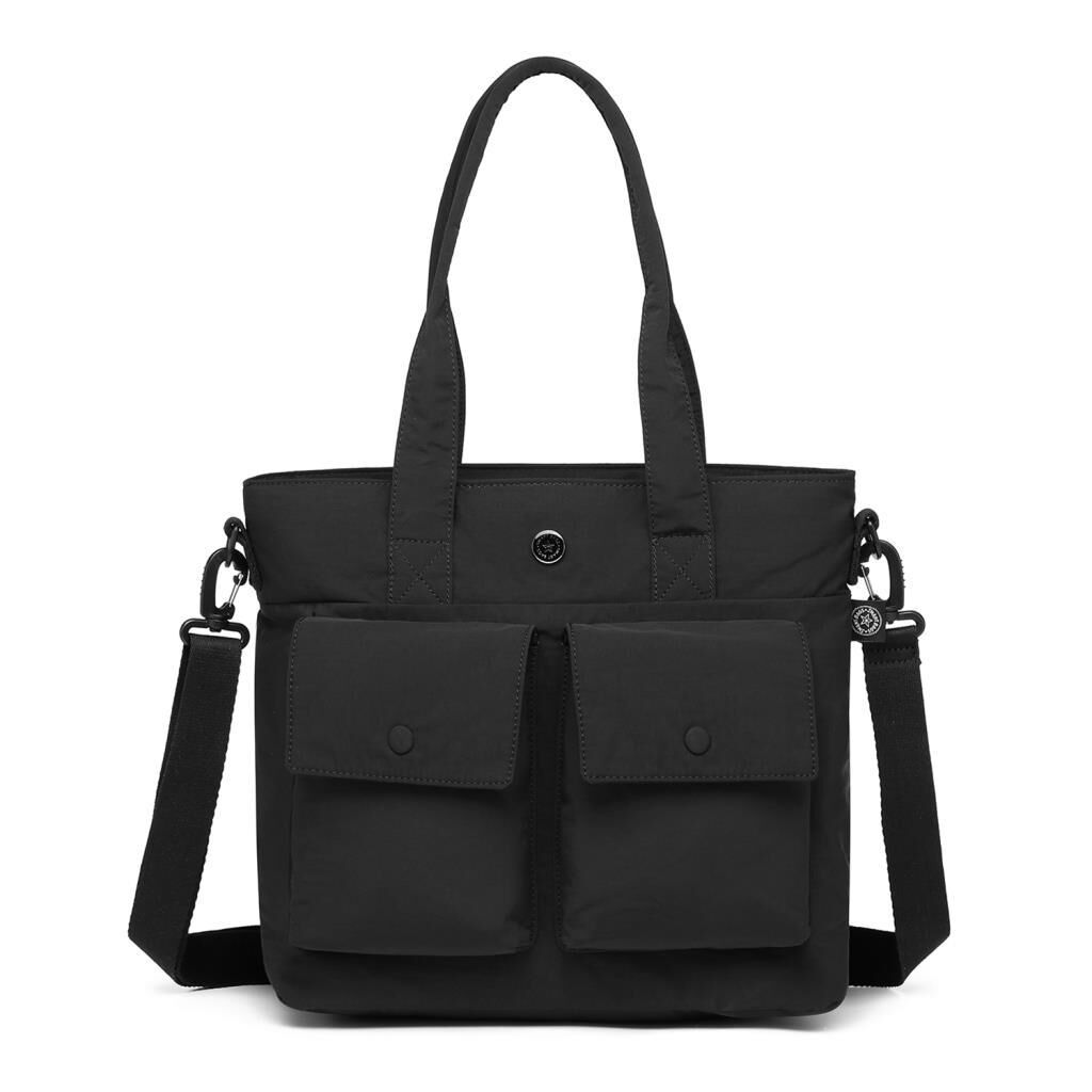 Smart Bags Mikro Poly Kumaş Büyük Boy Kadın Omuz Çantası 3345 Siyah