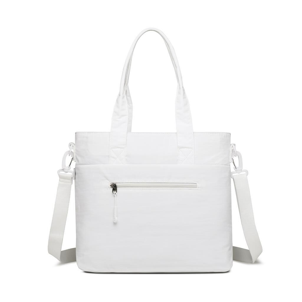 Smart Bags Mikro Poly Kumaş Büyük Boy Kadın Omuz Çantası 3345 Beyaz