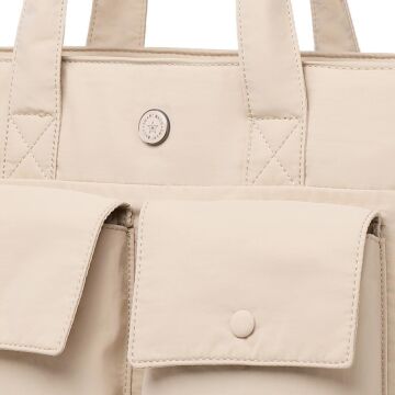 Smart Bags Mikro Poly Kumaş Büyük Boy Kadın Omuz Çantası 3345 Bej