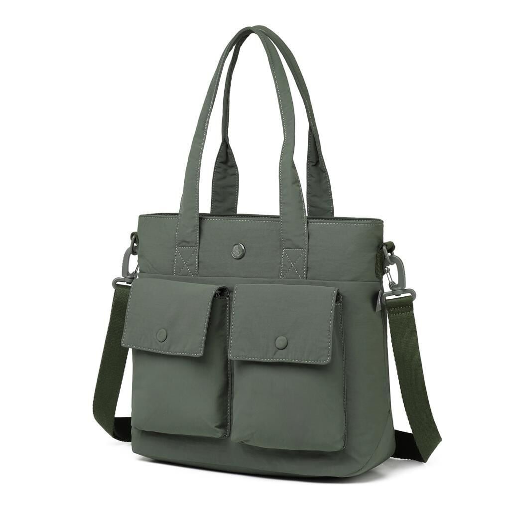 Smart Bags Mikro Poly Kumaş Büyük Boy Kadın Omuz Çantası 3345 Haki