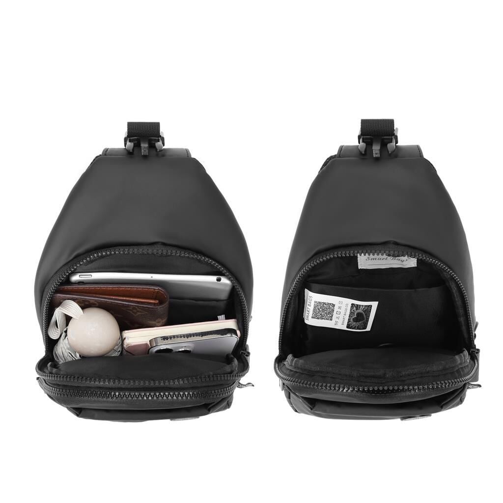 Gumi Kumaş Smart Bags Uniseks Bodybag Omuz Çantası 8654 01 Siyah