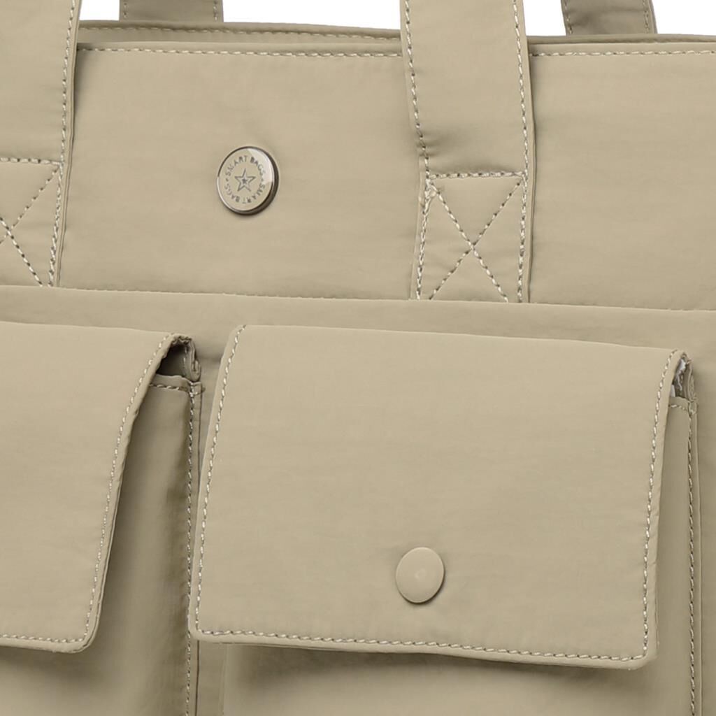 Smart Bags Mikro Poly Kumaş Büyük Boy Kadın Omuz Çantası 3345 Vizon