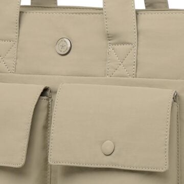 Smart Bags Mikro Poly Kumaş Büyük Boy Kadın Omuz Çantası 3345 Vizon