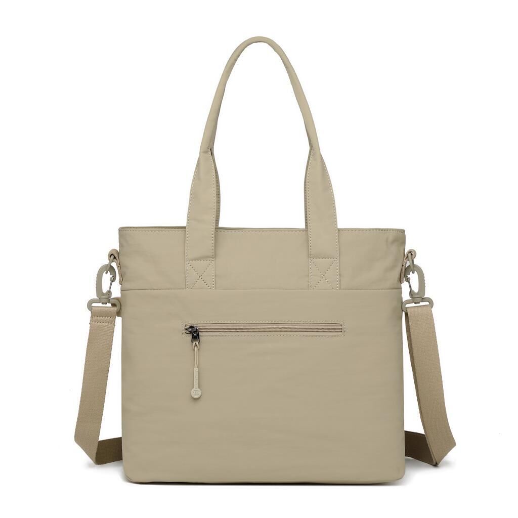 Smart Bags Mikro Poly Kumaş Büyük Boy Kadın Omuz Çantası 3345 Vizon