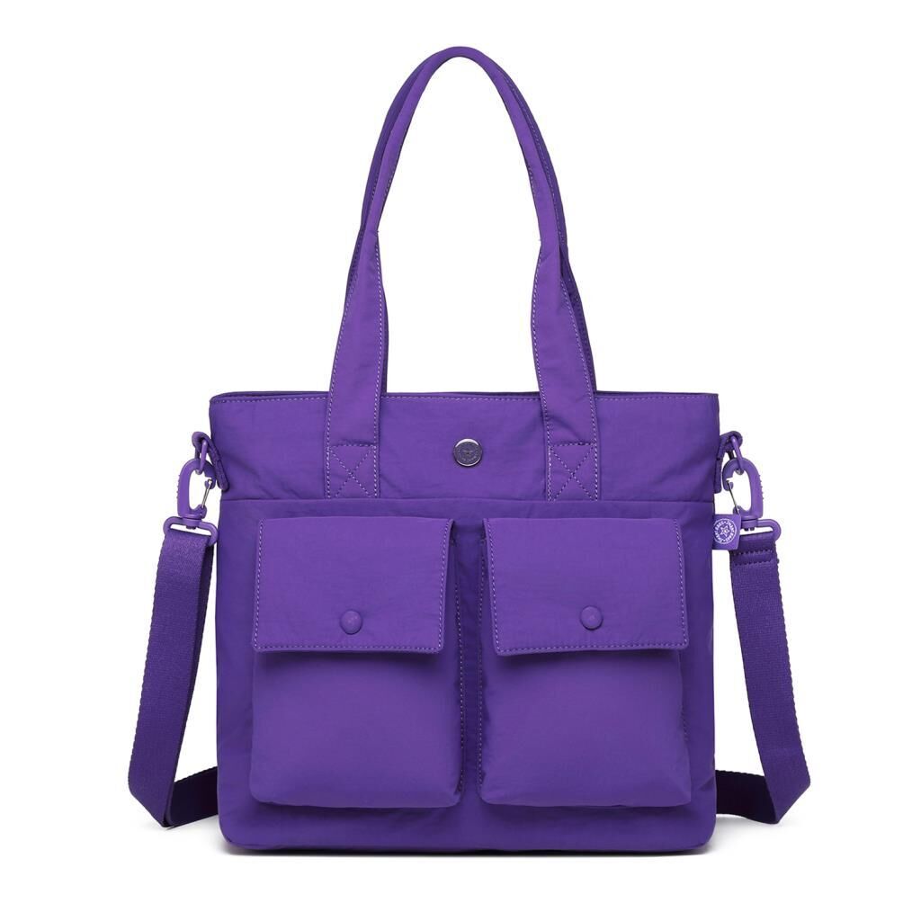 Smart Bags Mikro Poly Kumaş Büyük Boy Kadın Omuz Çantası 3345 Mor