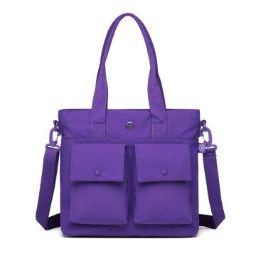 Smart Bags Mikro Poly Kumaş Büyük Boy Kadın Omuz Çantası 3345 Mor