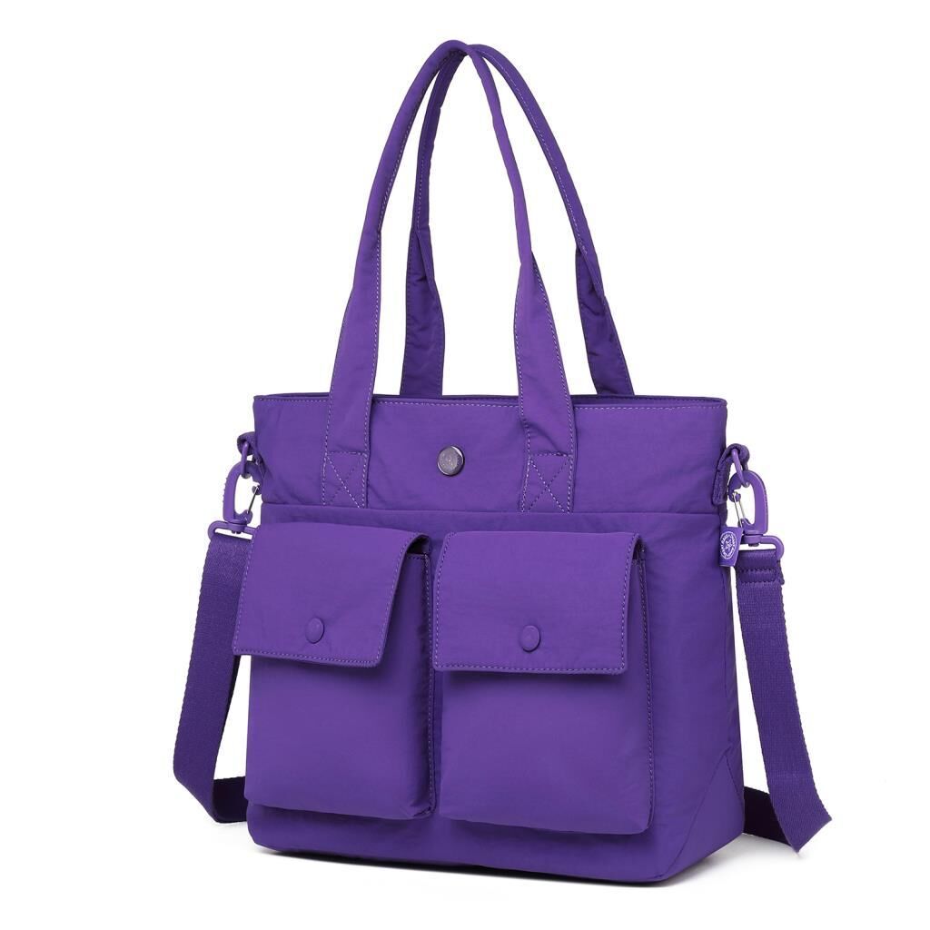 Smart Bags Mikro Poly Kumaş Büyük Boy Kadın Omuz Çantası 3345 Mor