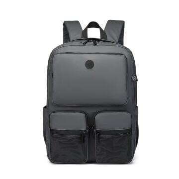 Gumi Kumaş Smart Bags Uniseks Büyük Boy Sırt Çantası 8761 Gri