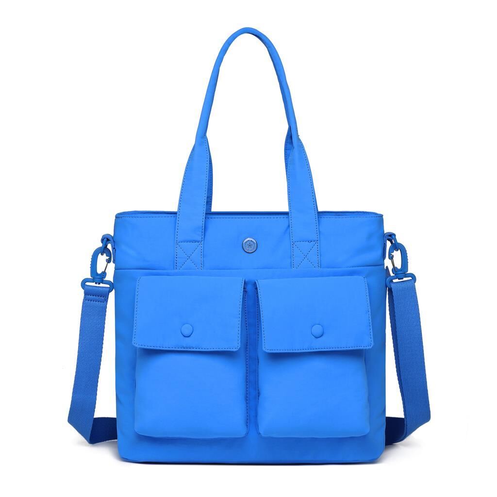 Smart Bags Mikro Poly Kumaş Büyük Boy Kadın Omuz Çantası 3345 Mavi