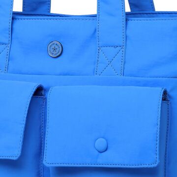 Smart Bags Mikro Poly Kumaş Büyük Boy Kadın Omuz Çantası 3345 Mavi