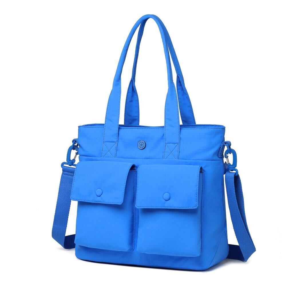 Smart Bags Mikro Poly Kumaş Büyük Boy Kadın Omuz Çantası 3345 Mavi