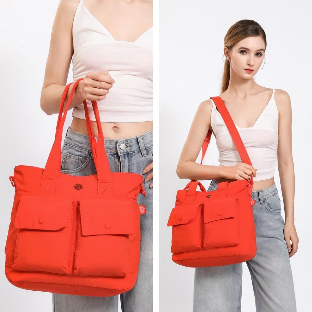 Smart Bags Mikro Poly Kumaş Büyük Boy Kadın Omuz Çantası 3345 Mavi