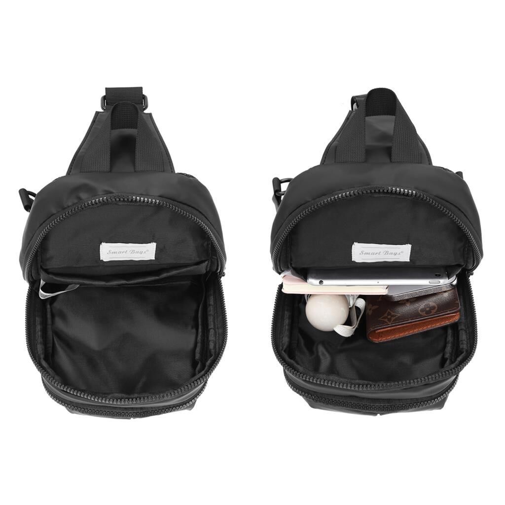 Gumi Kumaş Smart Bags Uniseks Bodybag Omuz Çantası 8655 01 Siyah