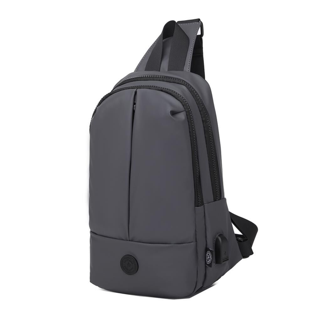 Gumi Kumaş Smart Bags Uniseks Bodybag Omuz Çantası 8655 Gri