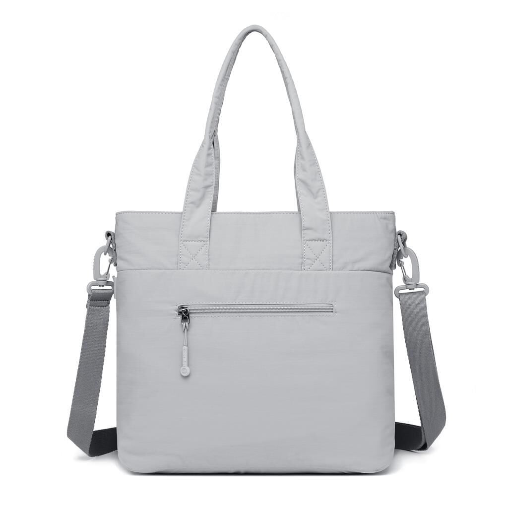 Smart Bags Mikro Poly Kumaş Büyük Boy Kadın Omuz Çantası 3345 Gri