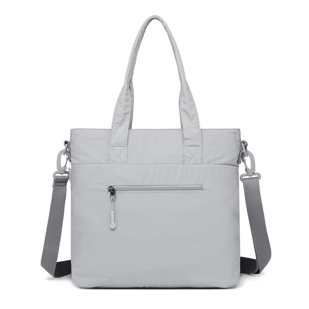 Smart Bags Mikro Poly Kumaş Büyük Boy Kadın Omuz Çantası 3345 Gri