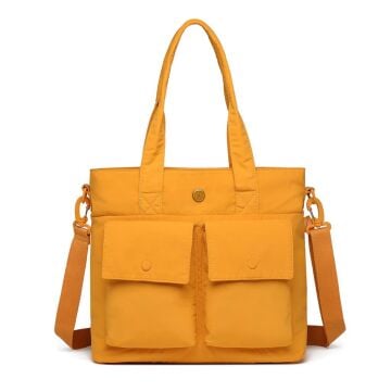 Smart Bags Mikro Poly Kumaş Büyük Boy Kadın Omuz Çantası 3345 Hardal