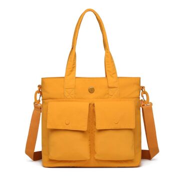 Smart Bags Mikro Poly Kumaş Büyük Boy Kadın Omuz Çantası 3345 Hardal