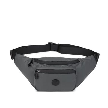 Gumi Kumaş Smart Bags Uniseks Bodybag Bel Çantası 8762 Gri