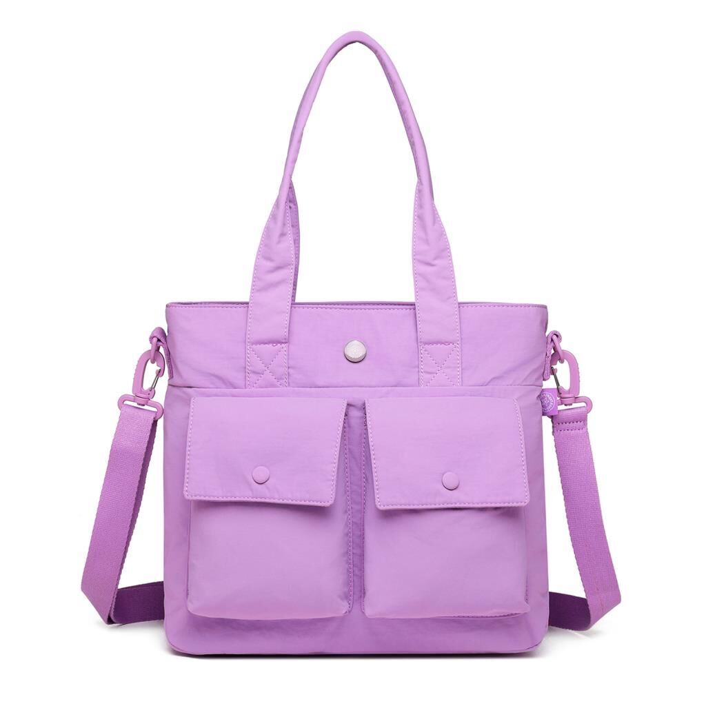 Smart Bags Mikro Poly Kumaş Büyük Boy Kadın Omuz Çantası 3345 Lila