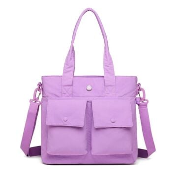 Smart Bags Mikro Poly Kumaş Büyük Boy Kadın Omuz Çantası 3345 Lila