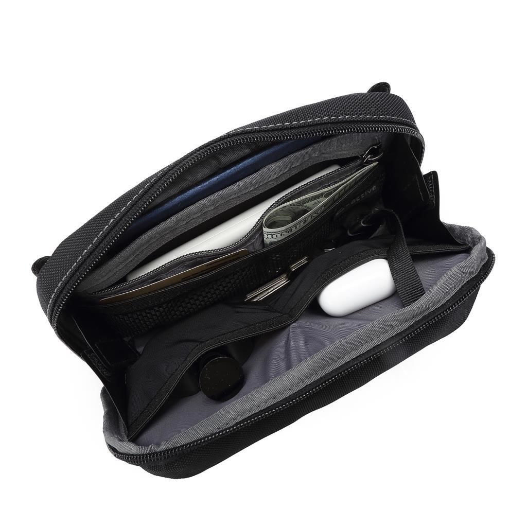 C-Active Erkek Askılı Bodybag Bel Çantası Oxford Kumaş 8739 Siyah