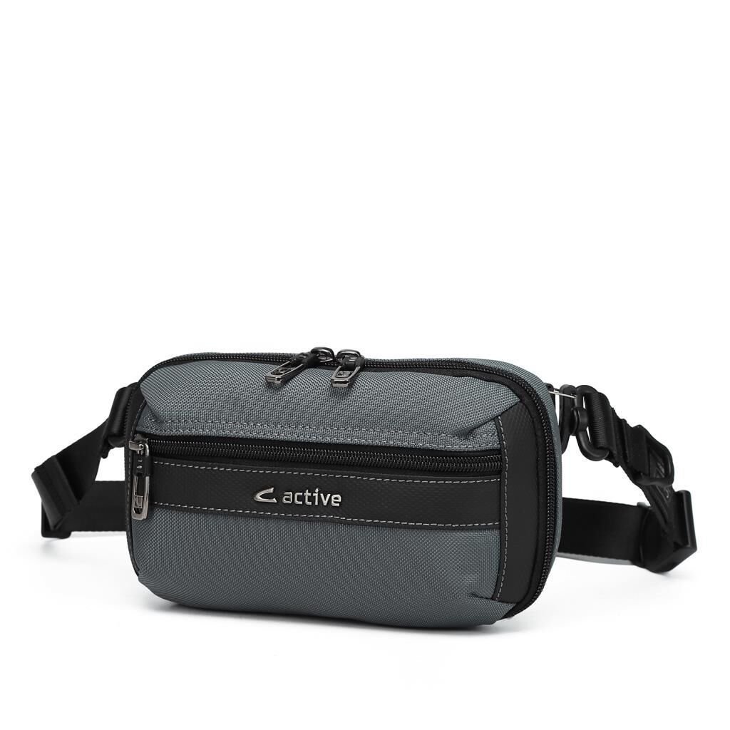 C-Active Erkek Askılı Bodybag Bel Çantası Oxford Kumaş 8739 Gri
