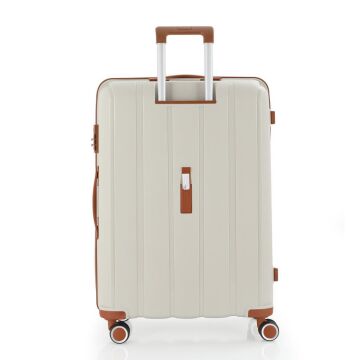 Mçs Valiz Büyük Boy Kırılmaz PP Silikon V305 Kemik/Kahverengi