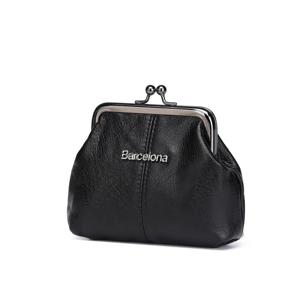 Yıkama Deri Burslu Kadın Mini Kese Bozukluk 21-K Barcelona 1907 01 Siyah