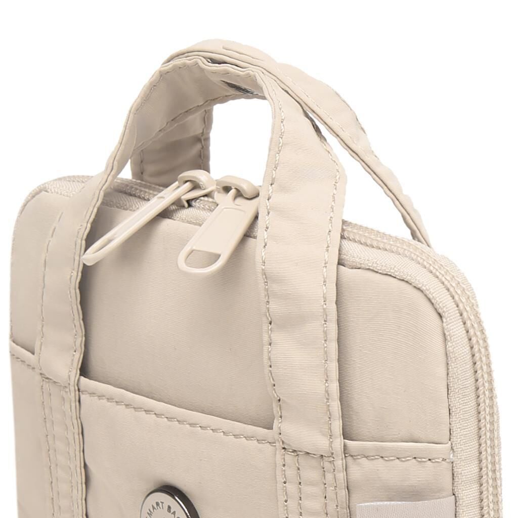 Smart Bags Mikro Poly Kumaş Askılı Mini Boy Kadın Cüzdanı 3346 Bej