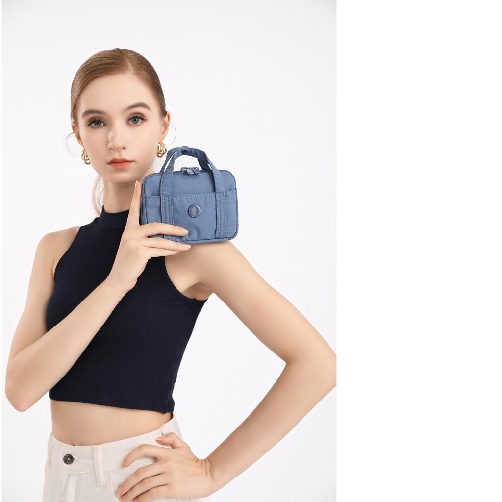 Smart Bags Mikro Poly Kumaş Askılı Mini Boy Kadın Cüzdanı 3346 Bej