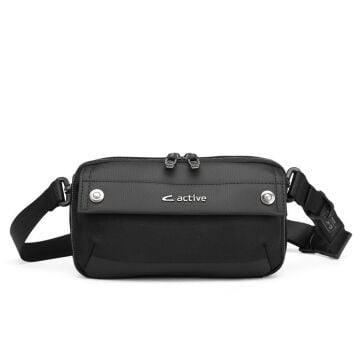 C-Active Erkek Askılı Bodybag Bel Çantası Oxford Kumaş 8738 Siyah