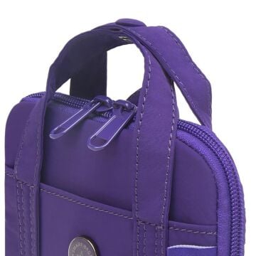 Smart Bags Mikro Poly Kumaş Askılı Mini Boy Kadın Cüzdanı 3346 Mor