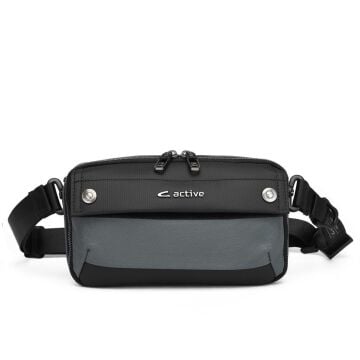 C-Active Erkek Askılı Bodybag Bel Çantası Oxford Kumaş 8738 Gri