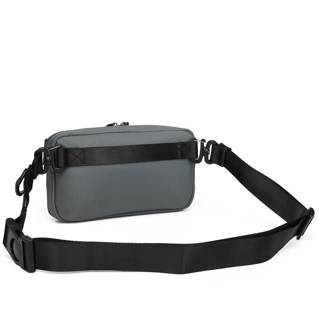 C-Active Erkek Askılı Bodybag Bel Çantası Oxford Kumaş 8738 Gri