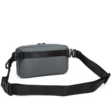C-Active Erkek Askılı Bodybag Bel Çantası Oxford Kumaş 8738 Gri