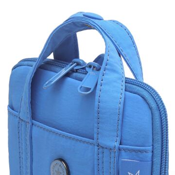 Smart Bags Mikro Poly Kumaş Askılı Mini Boy Kadın Cüzdanı 3346 Mavi