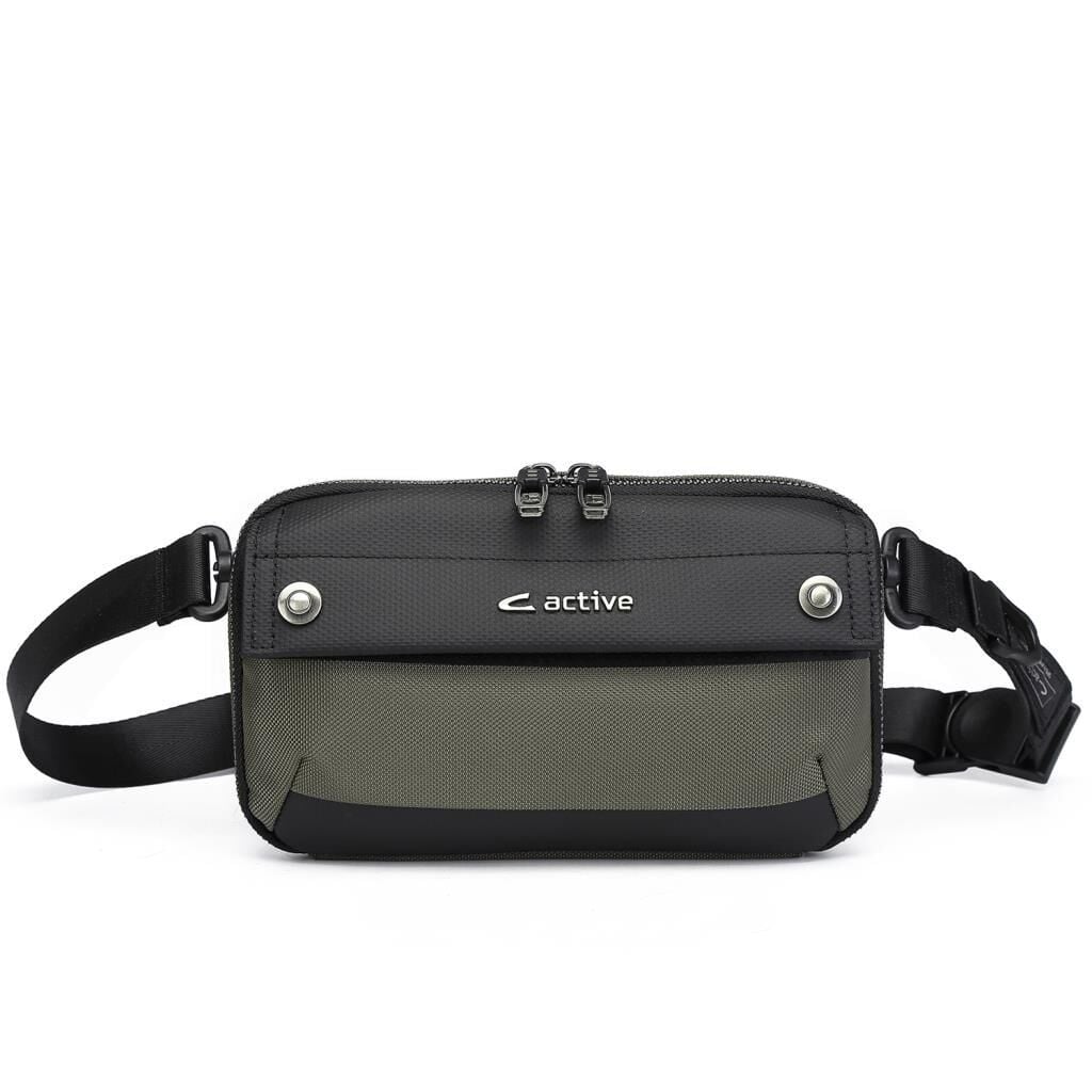 C-Active Erkek Askılı Bodybag Bel Çantası Oxford Kumaş 8738 Haki