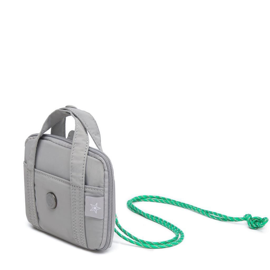 Smart Bags Mikro Poly Kumaş Askılı Mini Boy Kadın Cüzdanı 3346 Gri