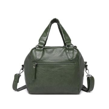 Yıkama Deri Askılı Kadın El Çantası 21-K Barcelona 1905 K.Yeşil