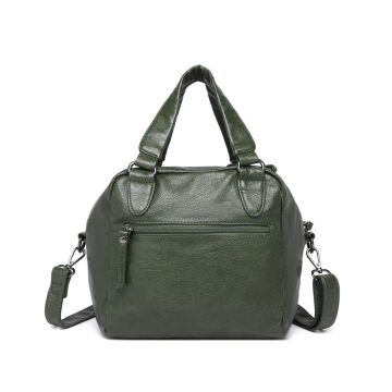 Yıkama Deri Askılı Kadın El Çantası 21-K Barcelona 1905 K.Yeşil
